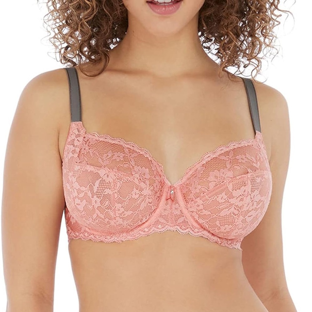 NWOT Freya Offbeat Underwire Side Support Lace Bra 30DDD 30E 65F Rosehip Pink